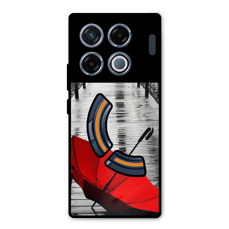 Red Umbrella Metal Back Case for Infinix GT 20 Pro