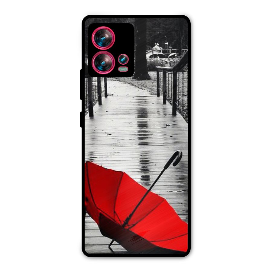 Red Umbrella Metal Back Case for Motorola Edge 30 Fusion
