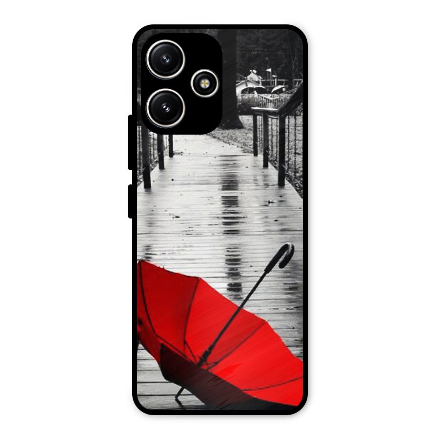 Red Umbrella Metal Back Case for Poco M6 Pro