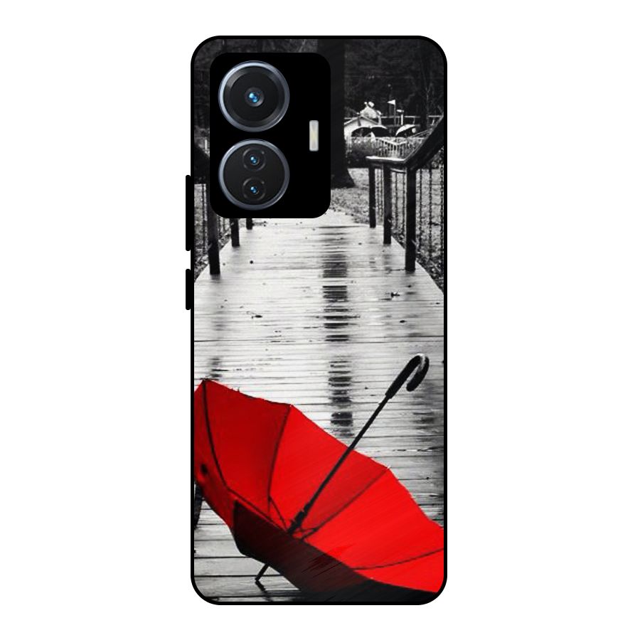 Red Umbrella Metal Back Case for Vivo T1 44W