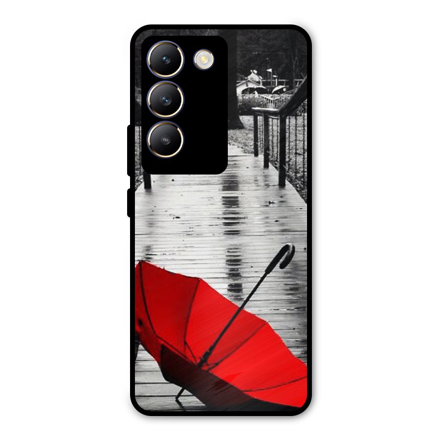Red Umbrella Metal Back Case for Vivo T3 5G