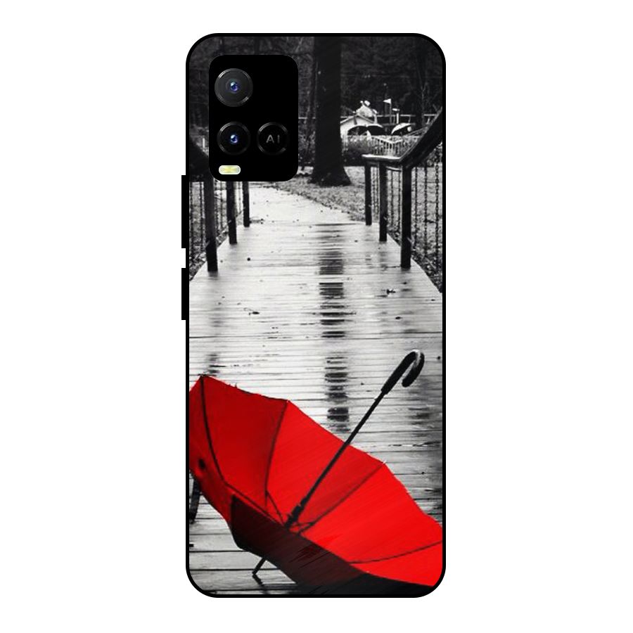Red Umbrella Metal Back Case for Vivo Y21G