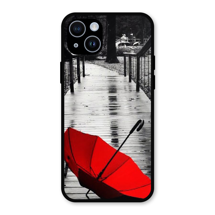 Red Umbrella Metal Back Case for iPhone 14