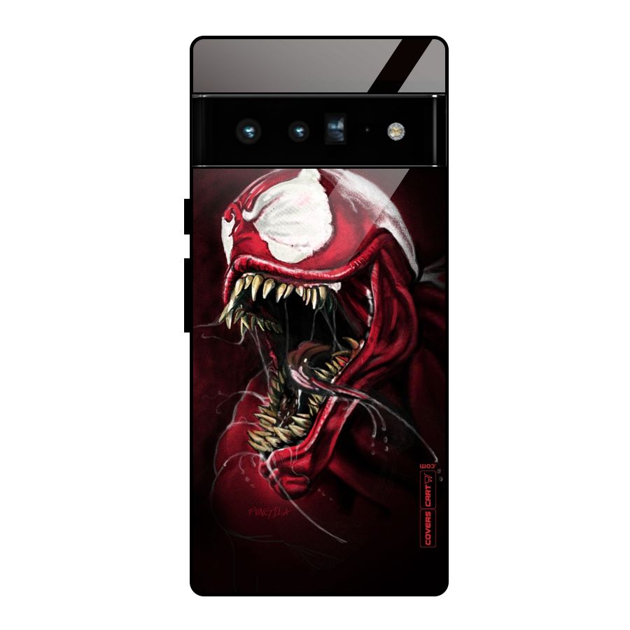 Red Venom Artwork Glass Back Case for Google Pixel 6 Pro