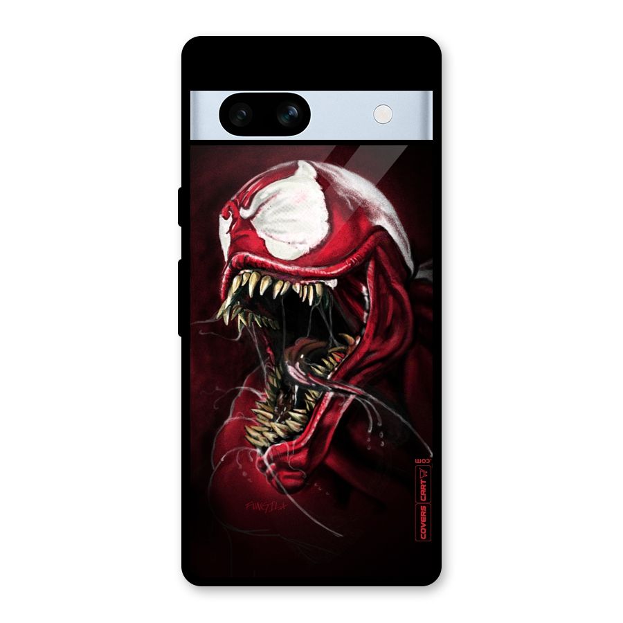Red Venom Artwork Glass Back Case for Google Pixel 7a