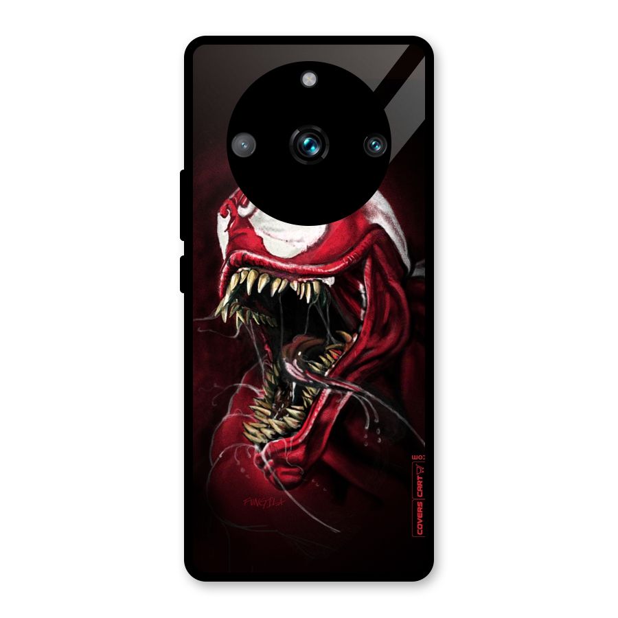 Red Venom Artwork Glass Back Case for Realme 11 Pro