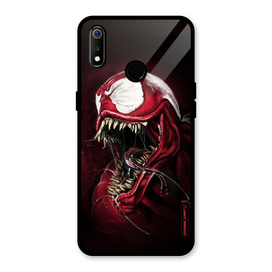 Red Venom Artwork Glass Back Case for Realme 3i