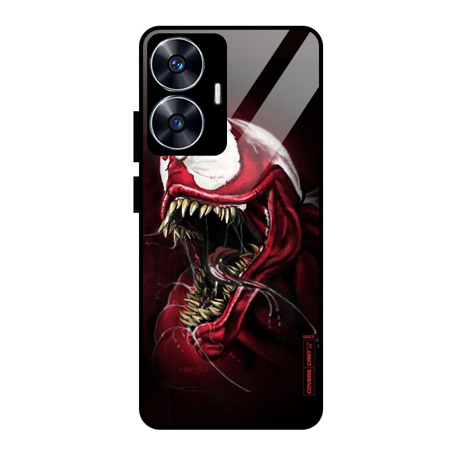 Red Venom Artwork Glass Back Case for Realme Narzo N55