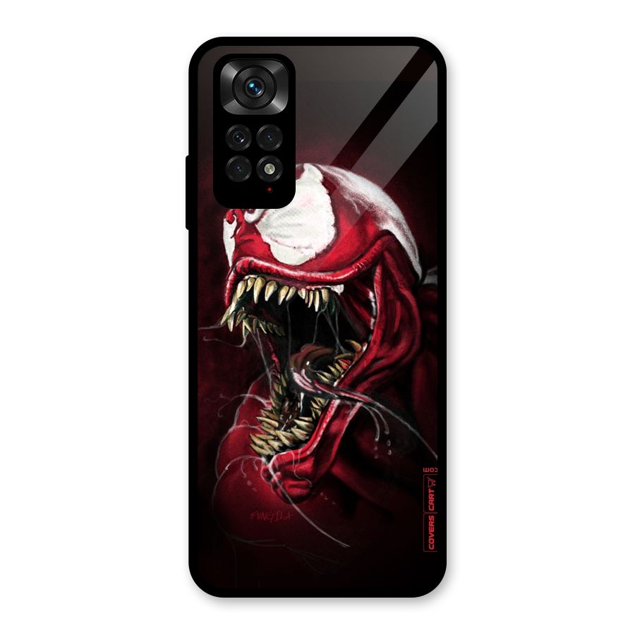 Red Venom Artwork Glass Back Case for Redmi Note 11S