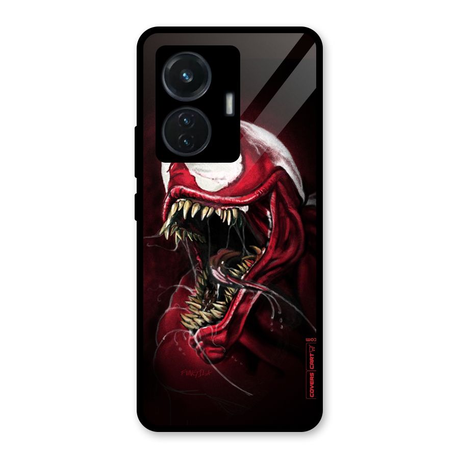 Red Venom Artwork Glass Back Case for Vivo T1 44W