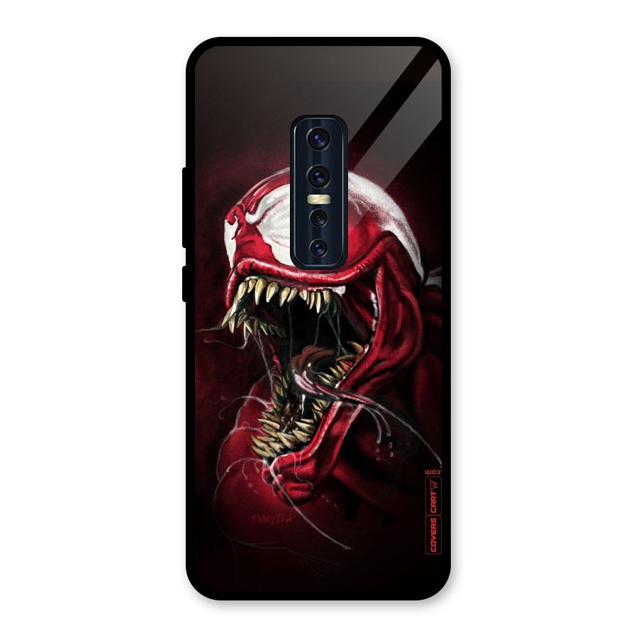Red Venom Artwork Glass Back Case for Vivo V17 Pro
