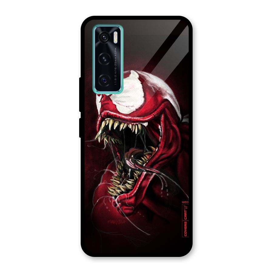 Red Venom Artwork Glass Back Case for Vivo V20 SE