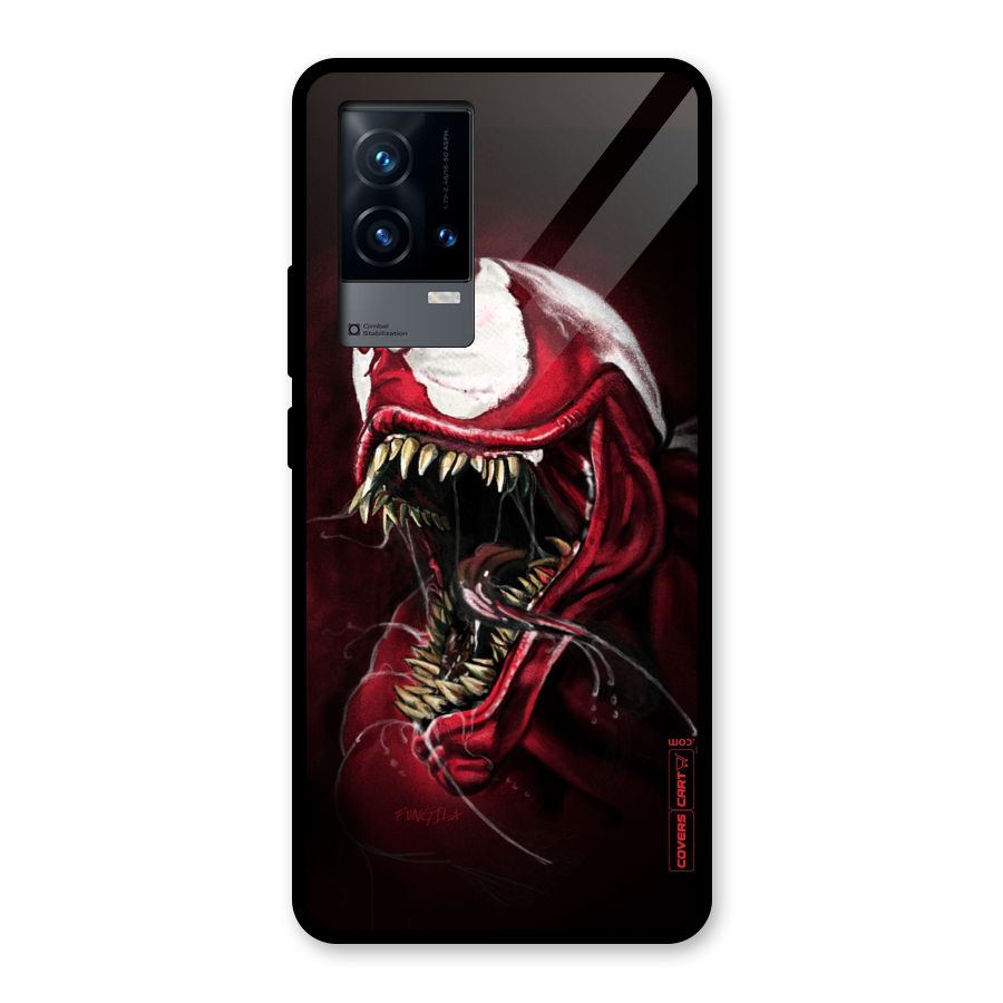 Red Venom Artwork Glass Back Case for iQOO 9 5G