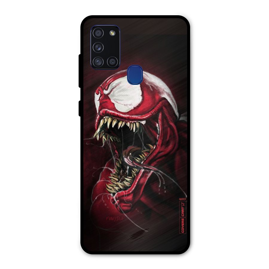 Red Venom Artwork Metal Back Case for Galaxy A21s