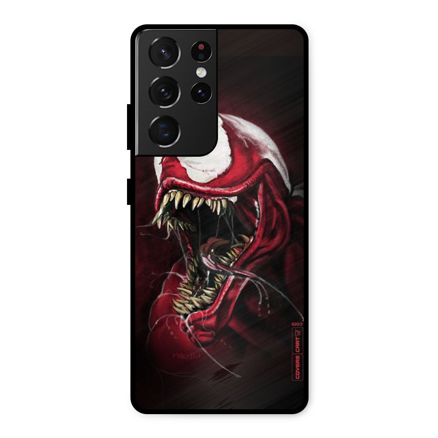 Red Venom Artwork Metal Back Case for Galaxy S21 Ultra 5G