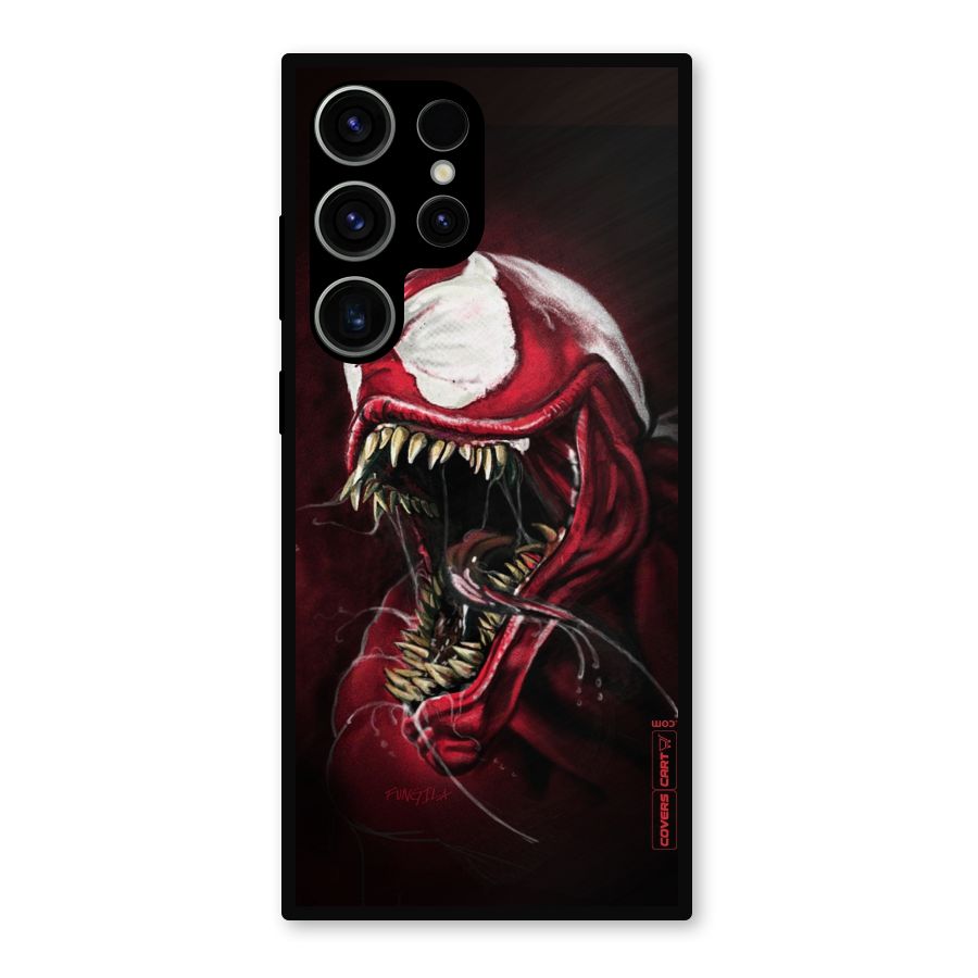 Red Venom Artwork Metal Back Case for Galaxy S23 Ultra