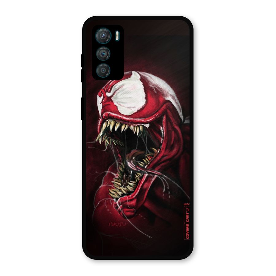 Red Venom Artwork Metal Back Case for Moto G42
