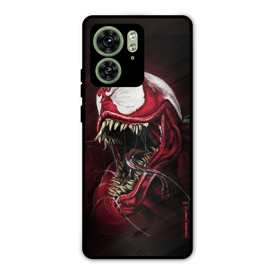 Red Venom Artwork Metal Back Case for Motorola Edge 40 5G