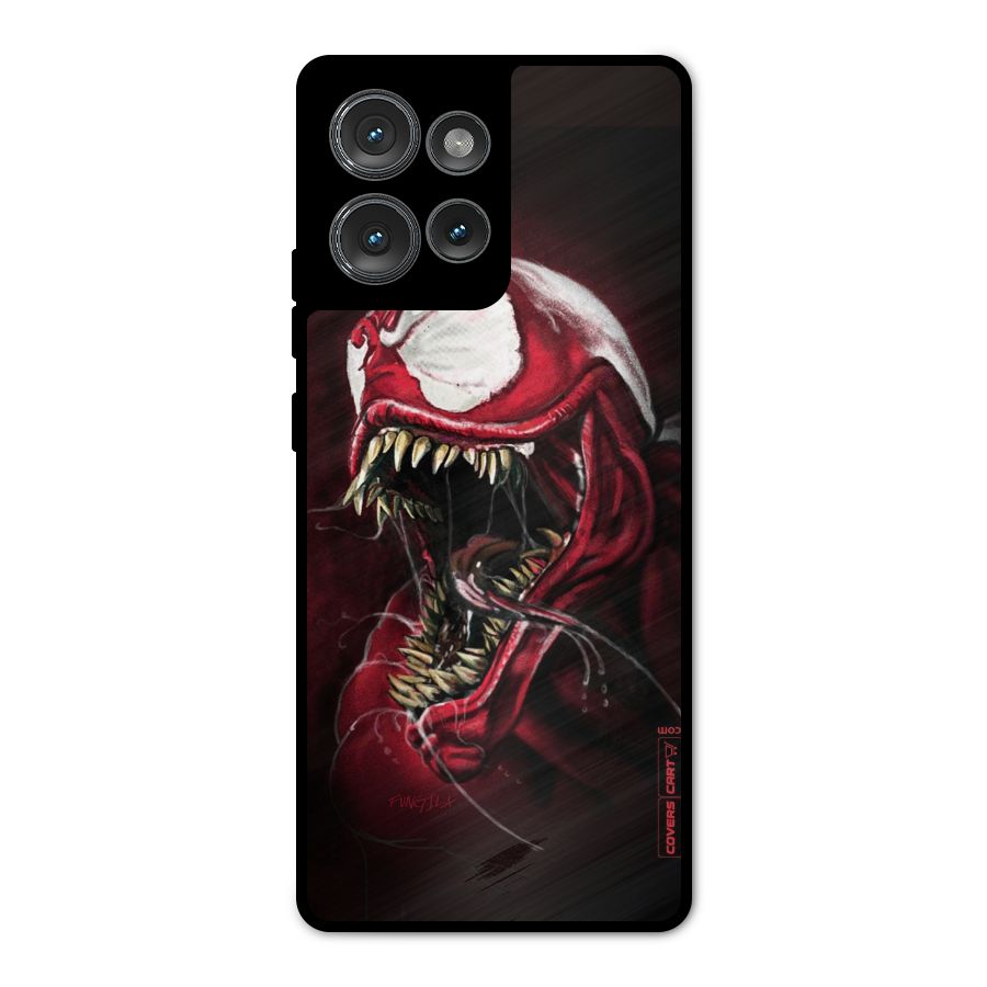 Red Venom Artwork Metal Back Case for Motorola Edge 50