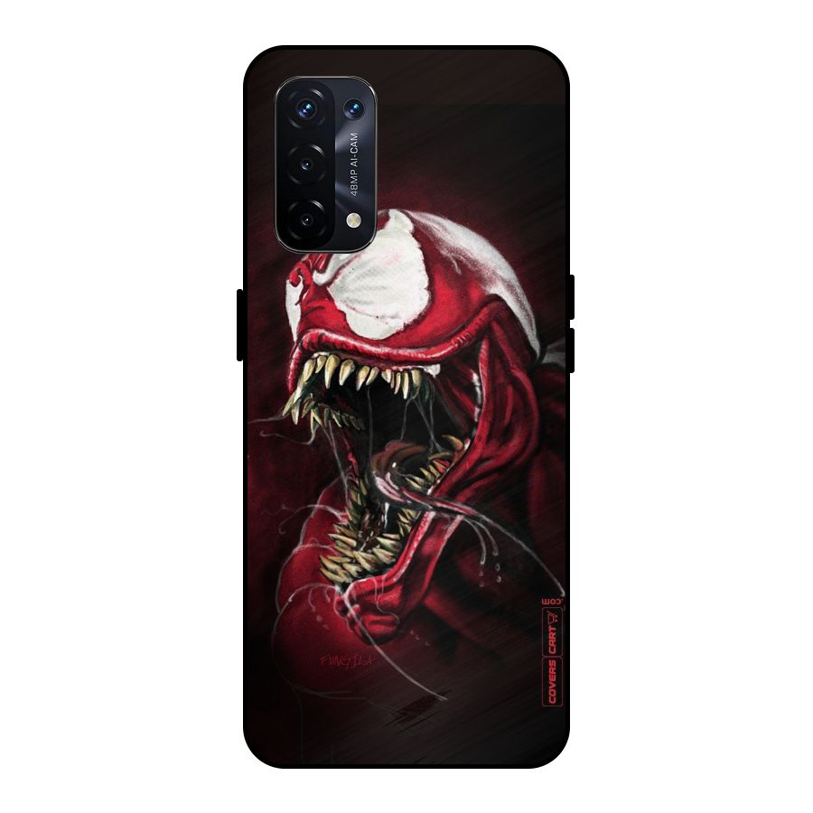 Red Venom Artwork Metal Back Case for Oppo A74 5G