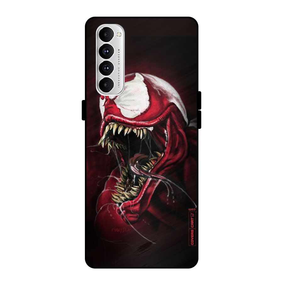 Red Venom Artwork Metal Back Case for Oppo Reno4 Pro