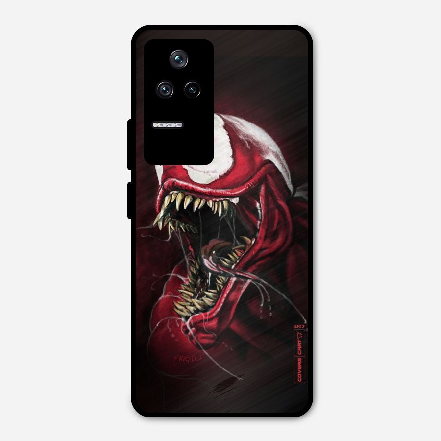 Red Venom Artwork Metal Back Case for Poco F4 5G
