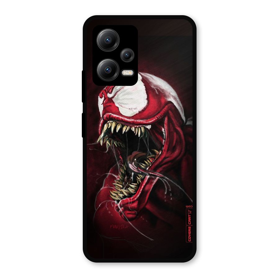 Red Venom Artwork Metal Back Case for Redmi Note 12 5G