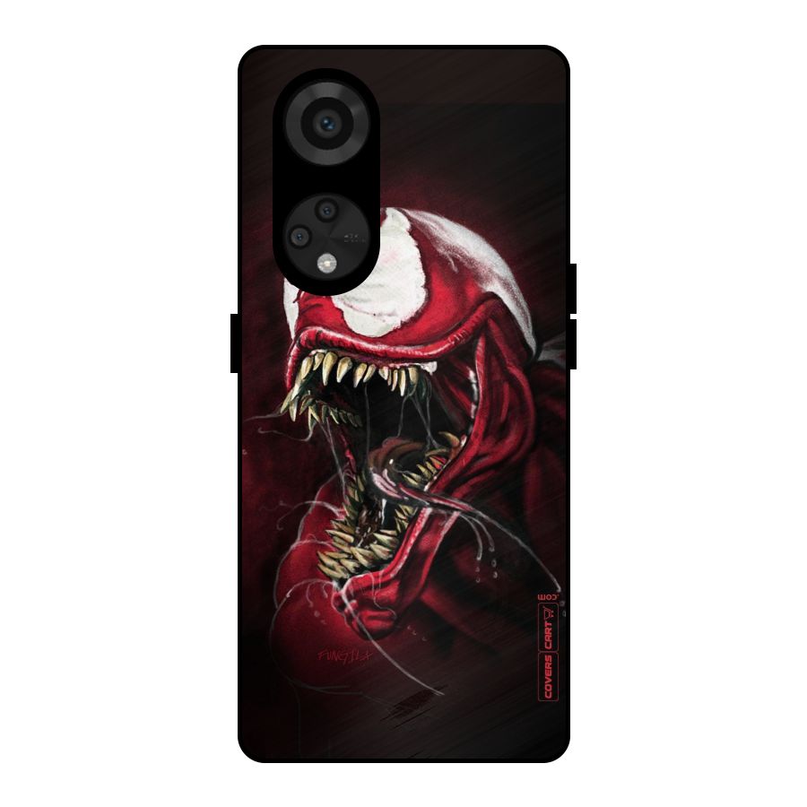 Red Venom Artwork Metal Back Case for Reno8 T 5G