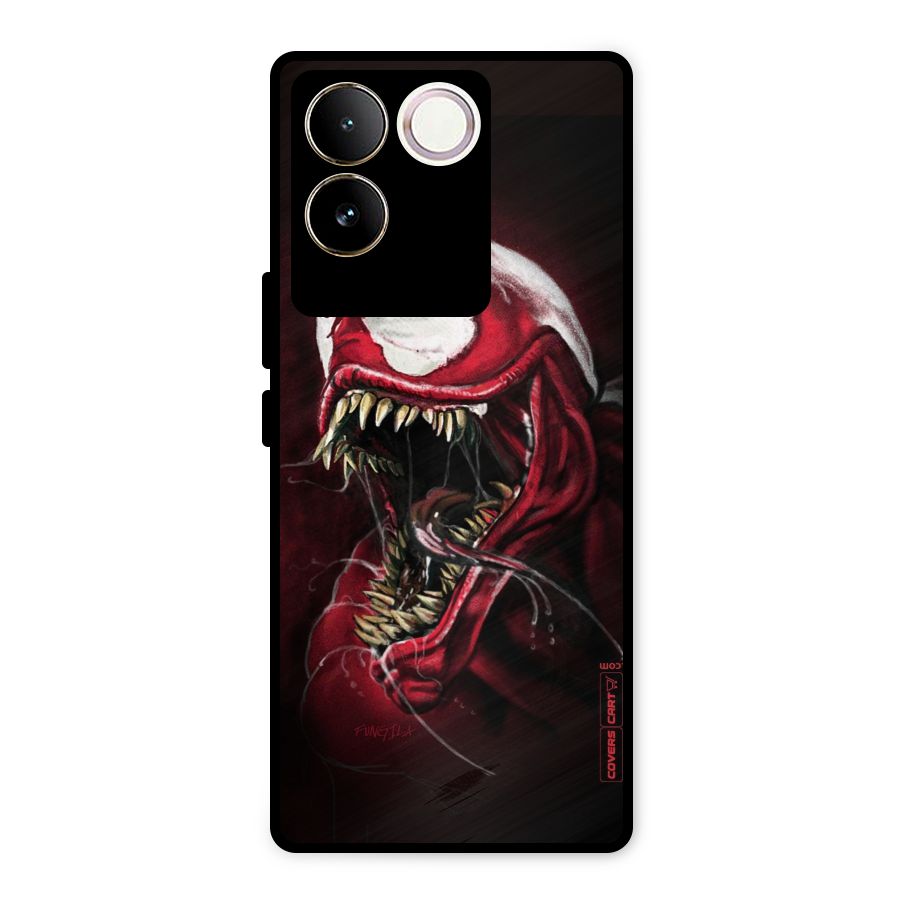 Red Venom Artwork Metal Back Case for Vivo T2 Pro