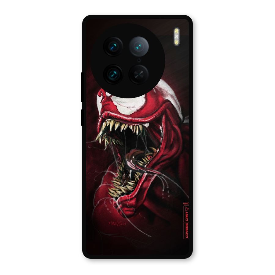 Red Venom Artwork Metal Back Case for Vivo X90 Pro