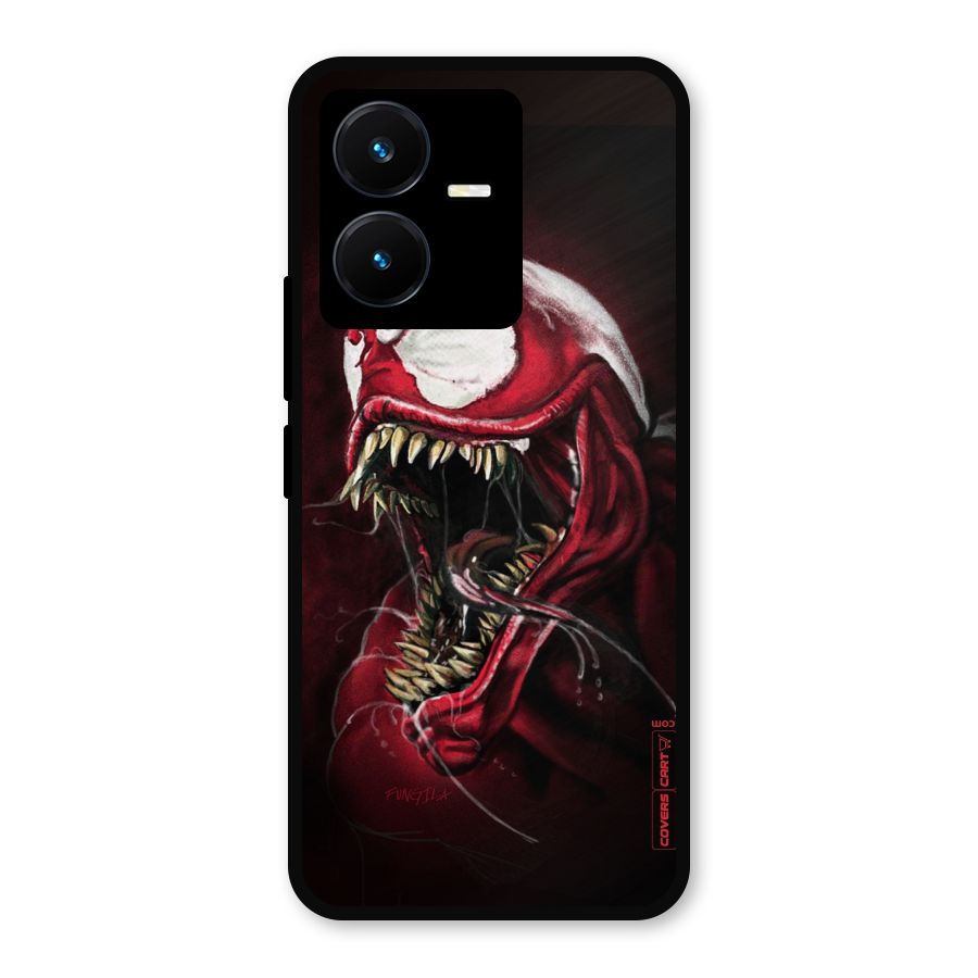 Red Venom Artwork Metal Back Case for Vivo Y22s
