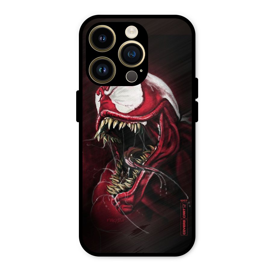 Red Venom Artwork Metal Back Case for iPhone 14 Pro
