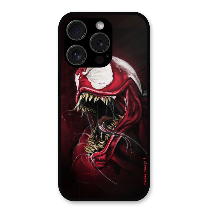 Red Venom Artwork Metal Back Case for iPhone 15 Pro