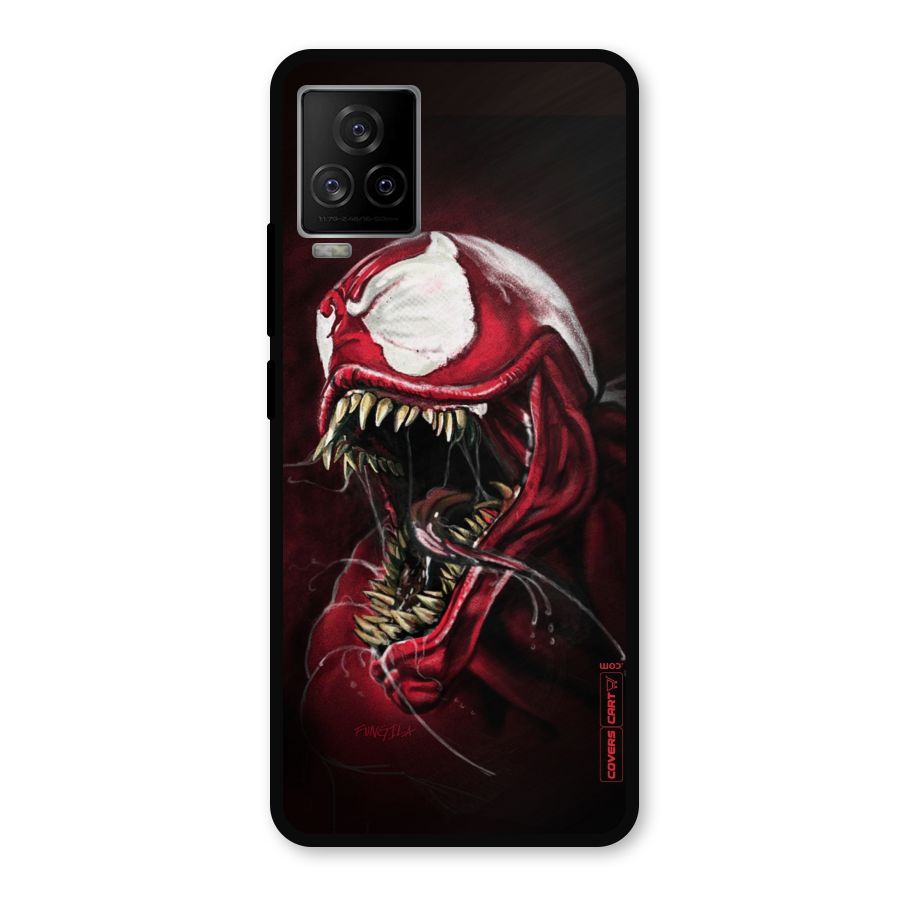 Red Venom Artwork Metal Back Case for iQOO 7 Legend 5G