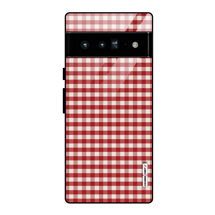 Red White Check Glass Back Case for Google Pixel 6 Pro