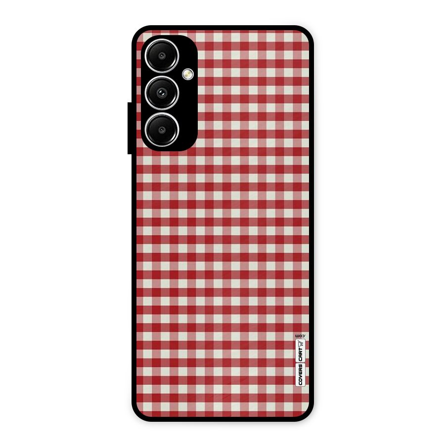 Red White Check Metal Back Case for Galaxy A05s