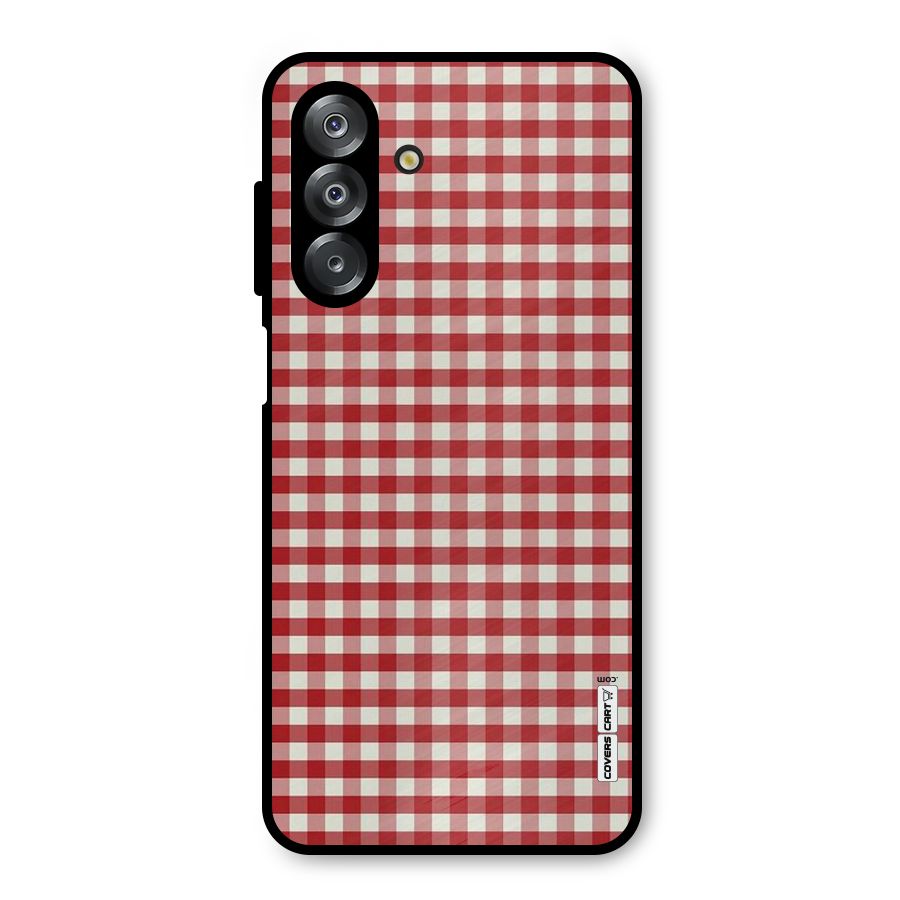 Red White Check Metal Back Case for Galaxy A26
