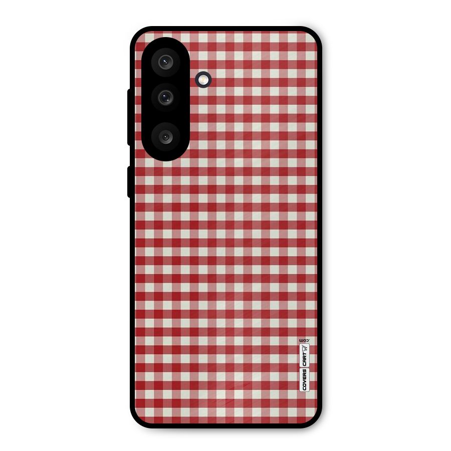 Red White Check Metal Back Case for Galaxy M56