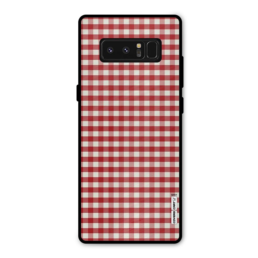 Red White Check Metal Back Case for Galaxy Note 8