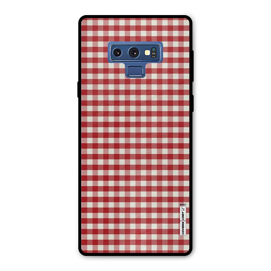 Red White Check Metal Back Case for Galaxy Note 9