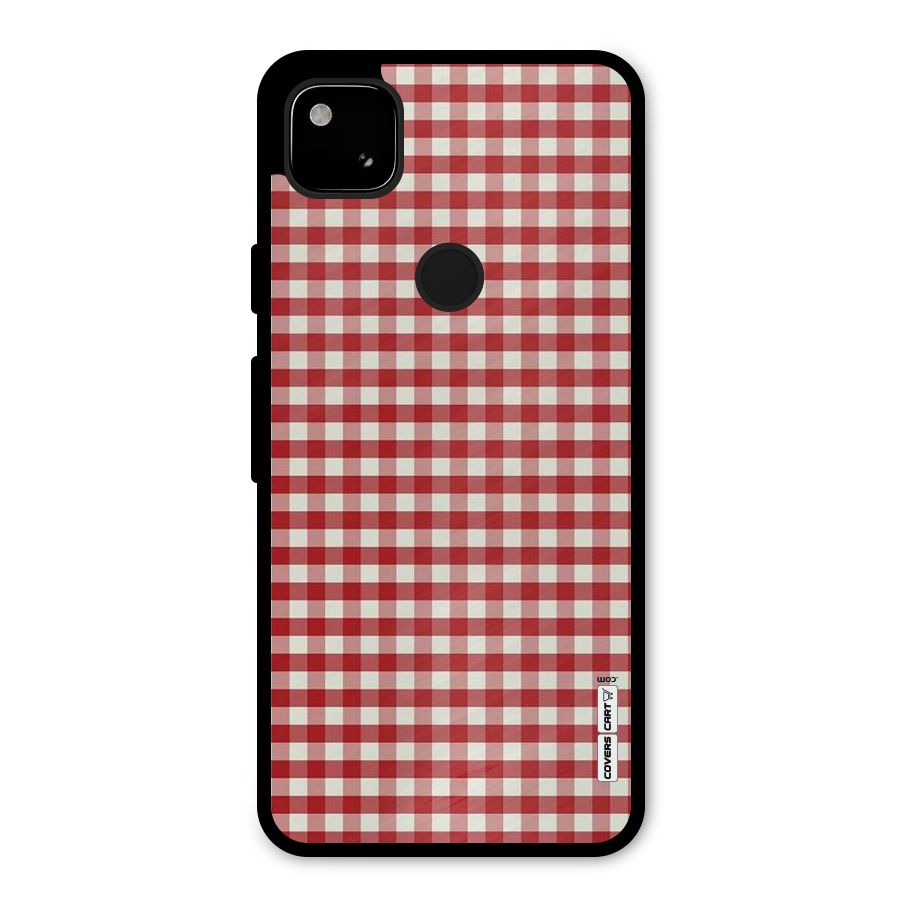 Red White Check Metal Back Case for Google Pixel 4a
