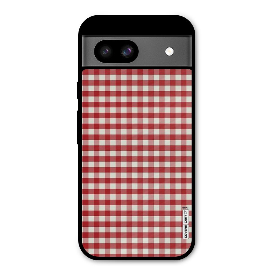 Red White Check Metal Back Case for Google Pixel 8a