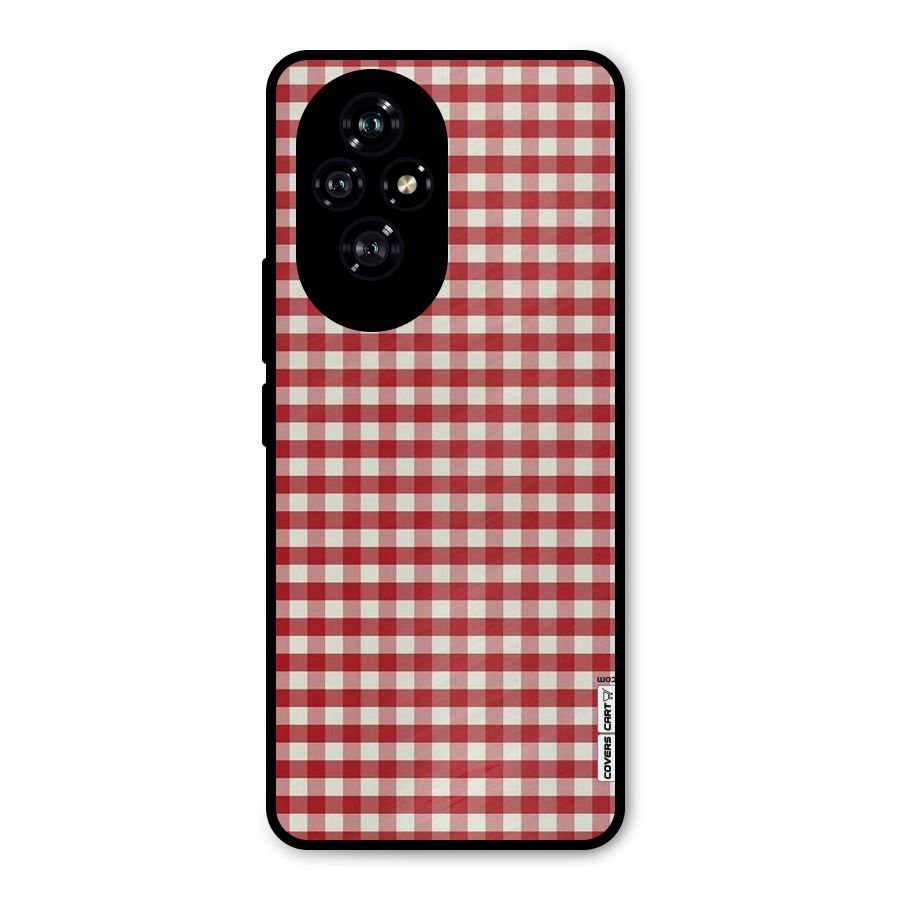 Red White Check Metal Back Case for Honor 200