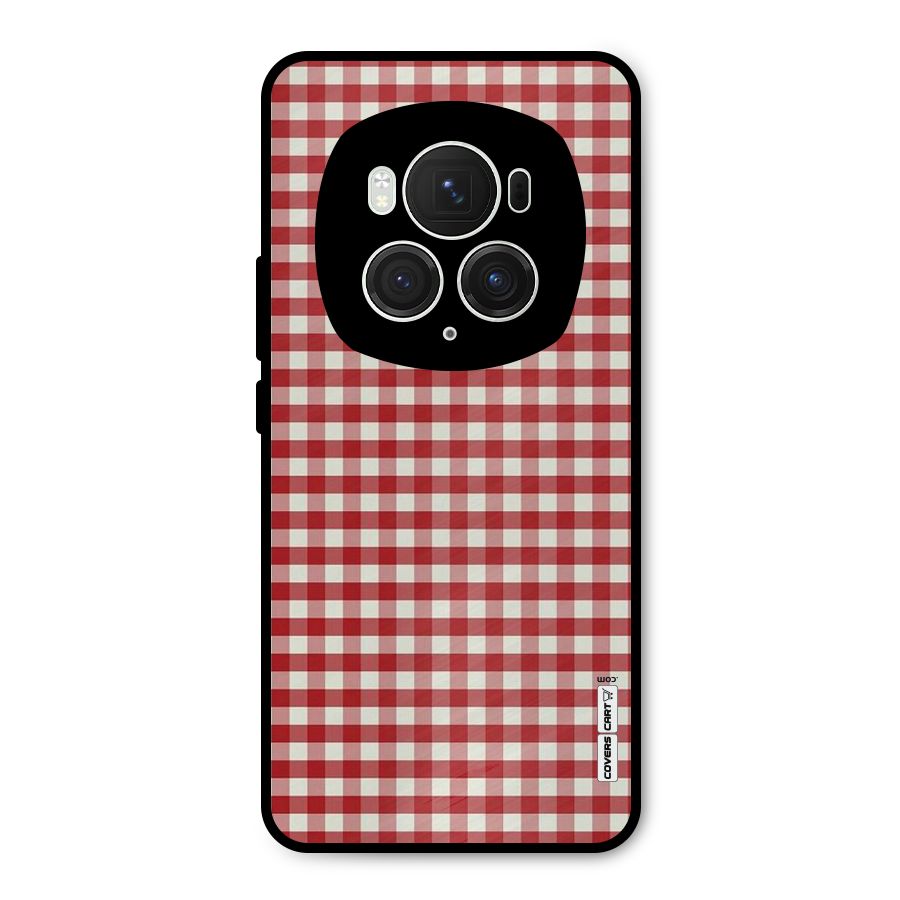 Red White Check Metal Back Case for Honor Magic6 Pro