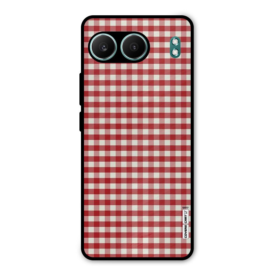 Red White Check Metal Back Case for OnePlus Nord 4