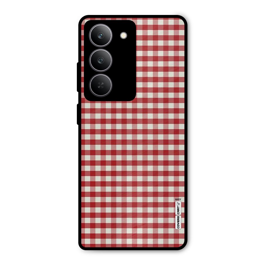 Red White Check Metal Back Case for Realme P3x