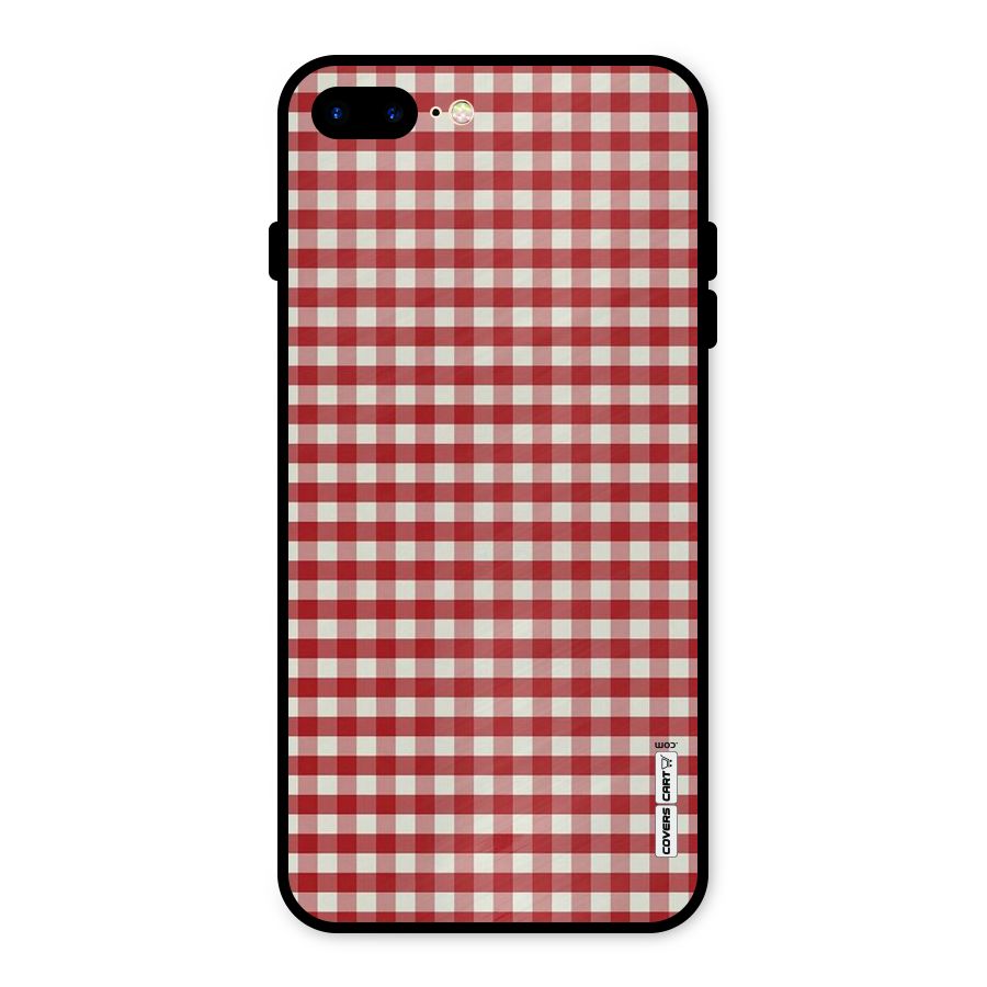 Red White Check Metal Back Case for iPhone 8 Plus