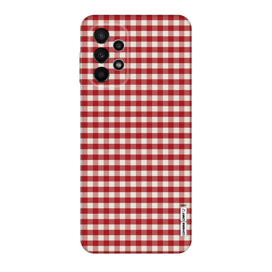 Red White Check Original Polycarbonate Back Case for Galaxy A23