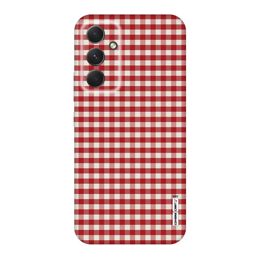 Red White Check Original Polycarbonate Back Case for Galaxy A54