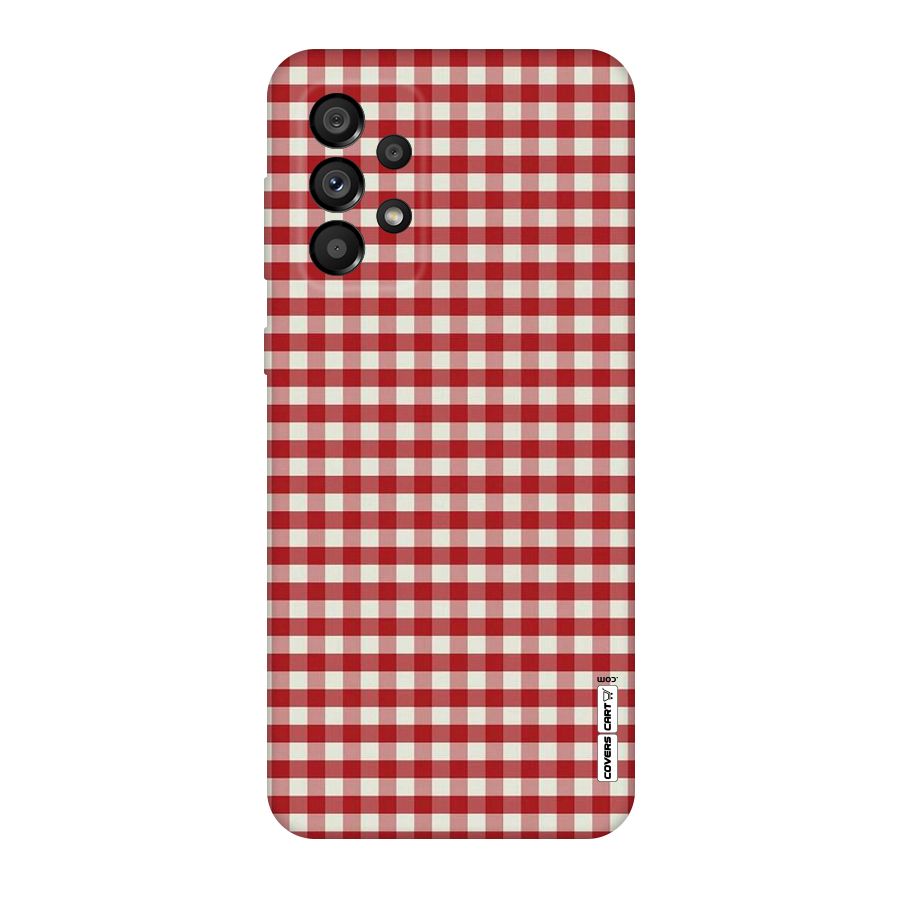 Red White Check Original Polycarbonate Back Case for Galaxy A73 5G